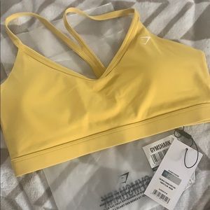 NWT- Gymshark  V-neck sports bra - Powder Yellow
